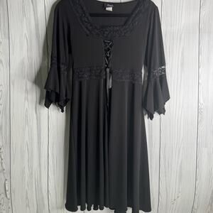 Vintage Y2K Women Shirt Large Dare To Wear Lace Sequins Whimsigoth Witchy  Top